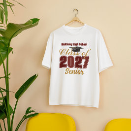 カスタム マロン ゴールド 2027年卒業予定 高校生 Tシャツ