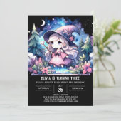 カスタム ミスティカル ウィザード バースデー 招待状 (スタンド正面)