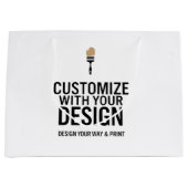 カスタム ミニマル オーダーメイド 企業ロゴ入りギフトバッグ ラージペーパーバッグ (正面)