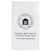 カスタム ミニマル シンプル ビジネス ロゴ プロモーション スモールペーパーバッグ (裏面)