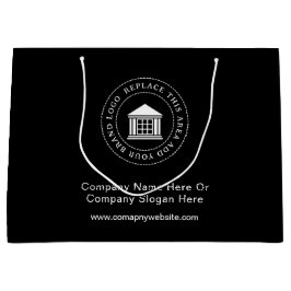 カスタム ミニマル シンプル ビジネス ロゴ プロモーション ラージペーパーバッグ