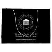 カスタム ミニマル シンプル ビジネス ロゴ プロモーション ラージペーパーバッグ (裏面)