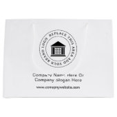 カスタム ミニマル シンプル ビジネス ロゴ プロモーション ラージペーパーバッグ (正面)