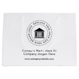 カスタム ミニマル シンプル ビジネス ロゴ プロモーション ラージペーパーバッグ