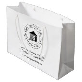 カスタム ミニマル シンプル ビジネス ロゴ プロモーション ラージペーパーバッグ (裏面アングル)