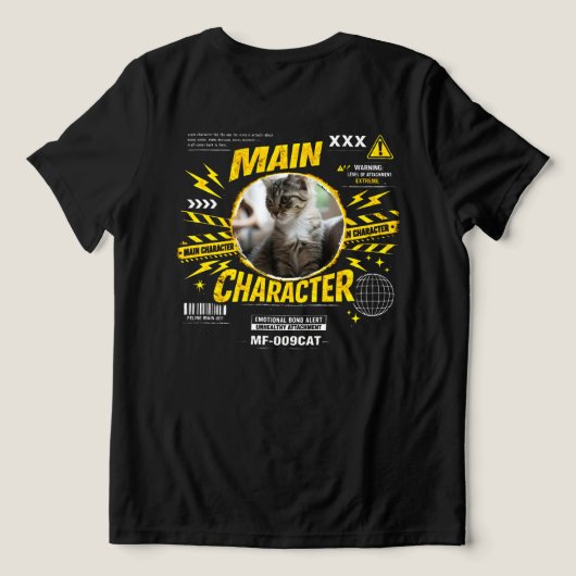 カスタム メインキャラクター 猫好き おもしろ プレゼント Tシャツ (デザイン裏面)