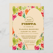 カスタム メキシカン フィエスタ 招待状 - ピンク イエロー ベイビーシャ (正面/裏面)
