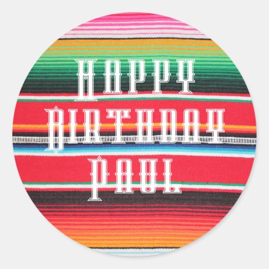 カスタム メキシコのポンチョ serape   ラウンドシール (正面)