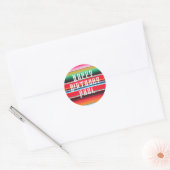 カスタム メキシコのポンチョ serape   ラウンドシール (封筒)