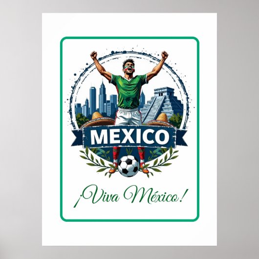 カスタム メキシコ代表サッカーチーム 応援グッズ ポスター (正面)