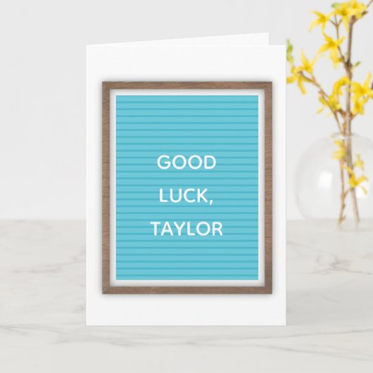 カスタム メッセージ ティール フェルト レターボード マーキー サイン カード (黄色い花)