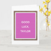 カスタム メッセージ ピンク フェルト レターボード マーキー サイン カード (黄色い花)