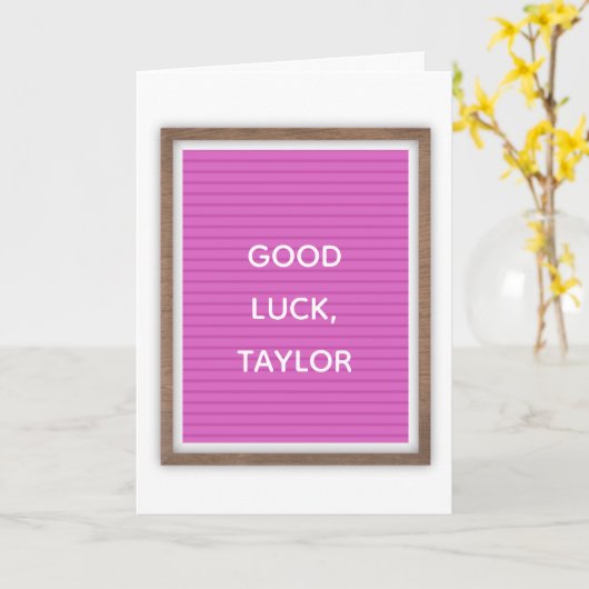 カスタム メッセージ ピンク フェルト レターボード マーキー サイン カード (黄色い花)