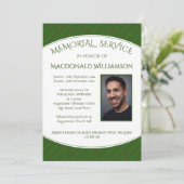 カスタム |メモリアル・サービス |葬儀グリーン招待状 招待状 (スタンド正面)