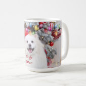 カスタム メリークリスマス 犬 ギフト コーヒーマグカップ (正面右)