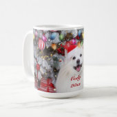 カスタム メリークリスマス 犬 ギフト コーヒーマグカップ (正面左)