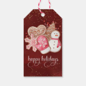 カスタム、メリークリスマス、赤と金ゴールド、クッキー ギフトタグ (裏面)