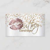 カスタム-メーキャップアーティストの金紙吹雪及びばら色の唇 名刺 (正面)