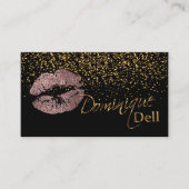 カスタム-メーキャップアーティスト-挨りだらけのばら色の金ゴールド 名刺 (正面)