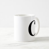 カスタム モダンブラックモノグラム C コーヒーマグカップ (正面右)