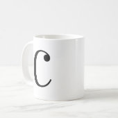 カスタム モダンブラックモノグラム C コーヒーマグカップ (正面左)