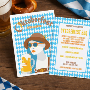 カスタム モダン オクトーバーフェスト BBQ インビテーション