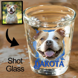 カスタム モダン グランジペット ラバーピットブル ドッグ 写真 ショットグラス