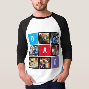 カスタム モダン タイポグラフィー 父の日の写真 コラージュ Tシャツ