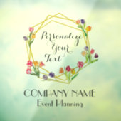 カスタム モダン チューリップ ゴールド & ブラック イベント プランニング ウィンドウサイン (シート3)