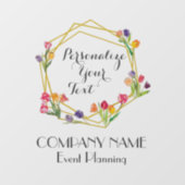 カスタム モダン チューリップ ゴールド & ブラック イベント プランニング ウィンドウサイン (シート)