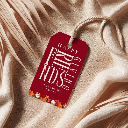 カスタム モダン フレンドギビング 秋 エレガント お礼品 ギフトタグ
