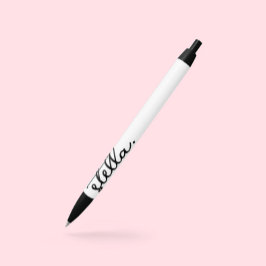 カスタム モダン ブランド名 タイポグラフィを追加 黒ボールペン