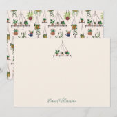 カスタム モダン ボーホー プランツ ブライダルシャワー サンキューカード (正面/裏面)