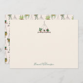 カスタム モダン ボーホ プランツ ブライダルシャワー サンキューカード (正面/裏面)