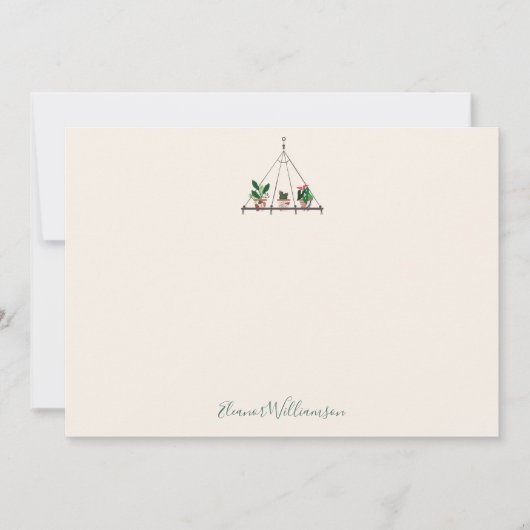 カスタム モダン ボーホ プランツ ブライダル シャワー サンキューカード (正面)