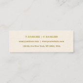 カスタム モダン 手書き ゴールド テキスト テンプレート スキニー名刺 (裏面)