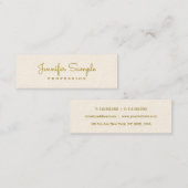 カスタム モダン 手書き ゴールド テキスト テンプレート スキニー名刺 (正面/裏面)