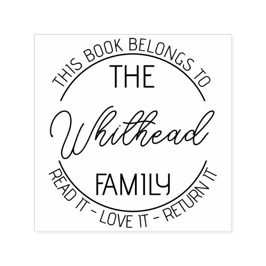 カスタム モダン 本 ライブラリー 本のラベル 本のスタンプ セルフインキングスタンプ (デザイン)