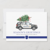 カスタム モダン 警察官 クリスマスツリーカー シーズンカード (正面)