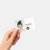 カスタム モダン ID カード シンプル QR 大きな写真 バッジ (手持ち)