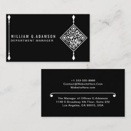 カスタム モダン QR コード | プロフェッショナル シンプル ブラック 名刺