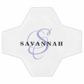 カスタム・モノグラム名モダンおもしろい・スポーツ・パープル サッカーボール (フラット)