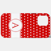 カスタム・モノグラム・ス赤と白トライキiPhoneケース Case-Mate iPhoneケース (裏面 (横))