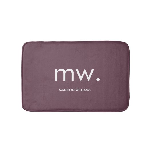 カスタム モノグラム パステル エレガント おしゃれ 現代的 バスマット (正面)