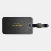 カスタム・モノグラム・ブラック・ペブフェイクル革 ラゲッジタグ (裏面横)