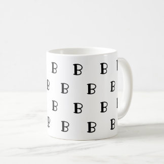 カスタム モノグラム 太字 文字 パターン コーヒーマグカップ