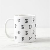 カスタム モノグラム 太字 文字 パターン コーヒーマグカップ (左)