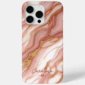 カスタム モーブ ピンクゴールド マーブルアート柄 Case-Mate iPhoneケース (裏面)