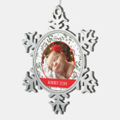 カスタム | ヤドリギ目パターン スノーフレークピューターオーナメント (右)