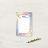 カスタム（ユダヤ教の）バル・ミツバーノートレインボー紙吹雪スターズ ポストイット (デスク上)